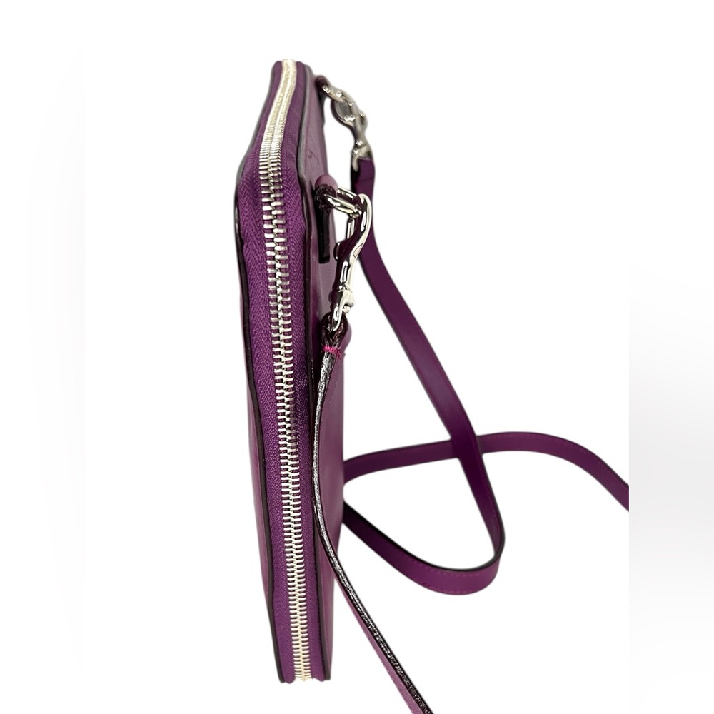 Elena Ghisellini Purple Leather 11" Tablet Case Cross body Padded Bag - Picture 11 of 14